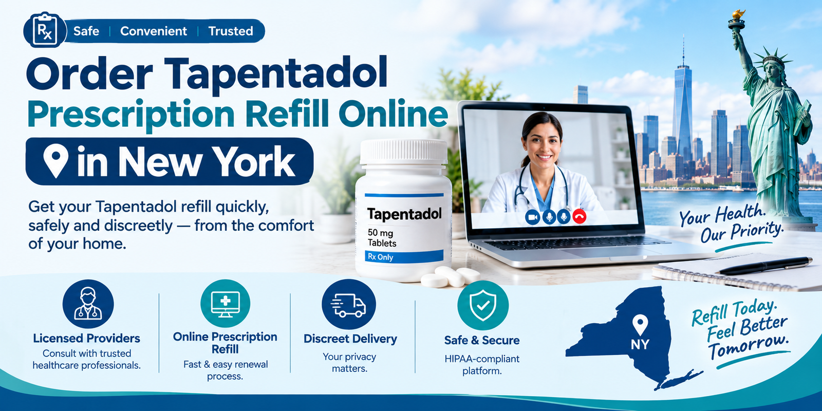 Order Tapentadol Prescription Refill Online in New York