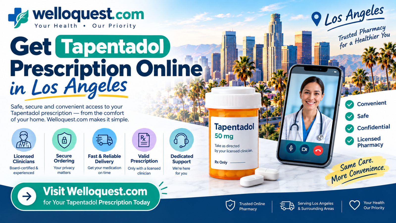 Get Tapentadol Prescription Online in Los Angeles