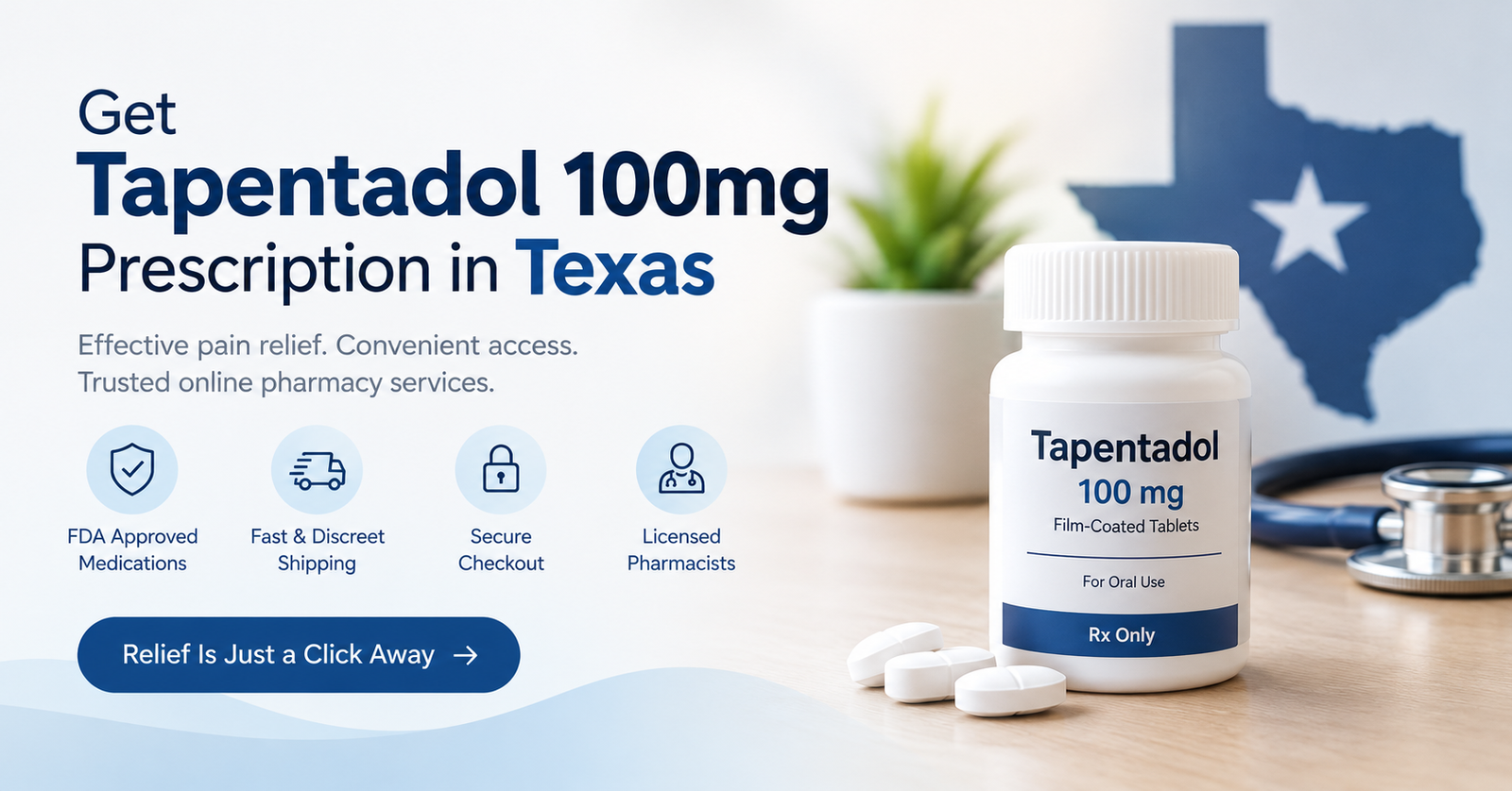 Get Tapentadol 100mg Prescription in Texas